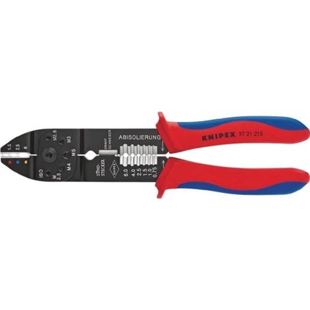 Produktabbildung: Crimpzange 0,5-6mm2 L.230mm Stahl brün. f.Steckverbinder KNIPEX m.Ku.-Hüllen