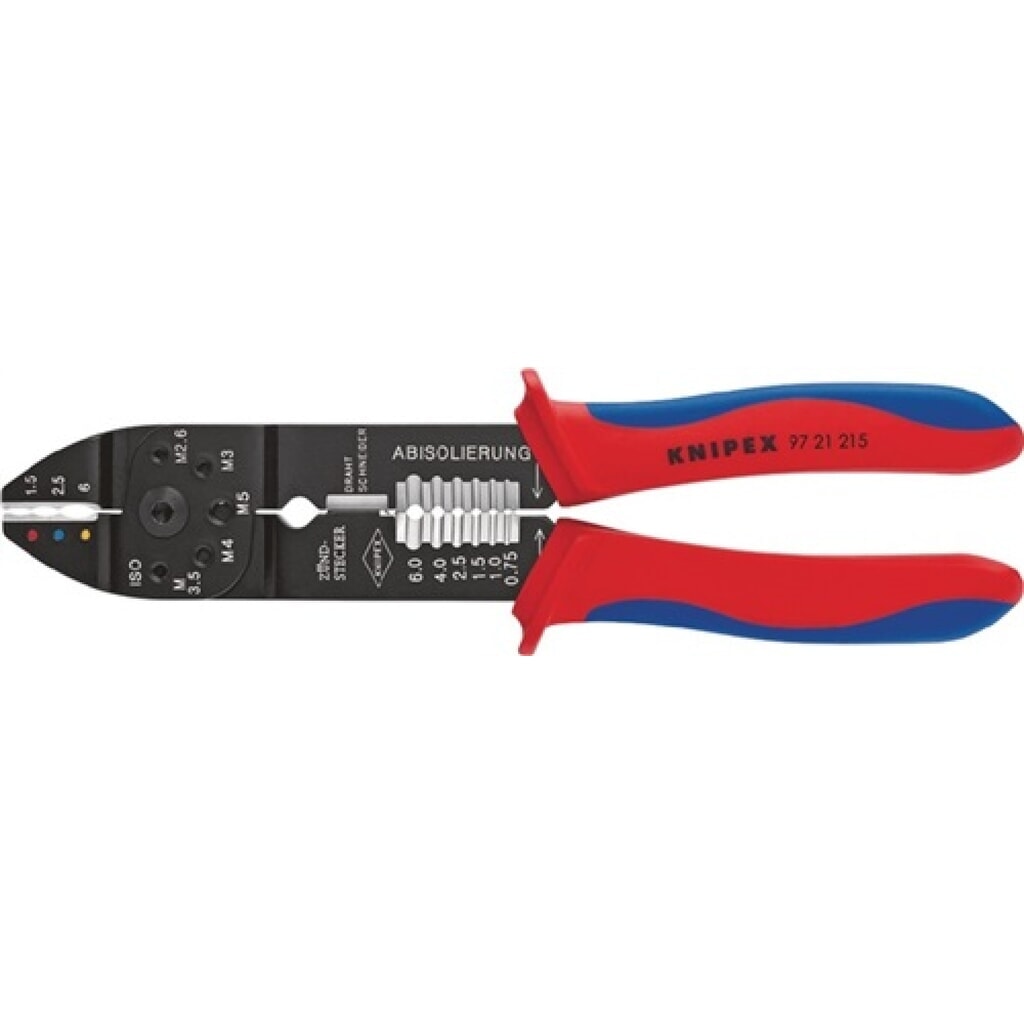 Produktabbildung: Crimpzange 0,5-6mm2 L.230mm Stahl brün. f.Steckverbinder KNIPEX m.Ku.-Hüllen
