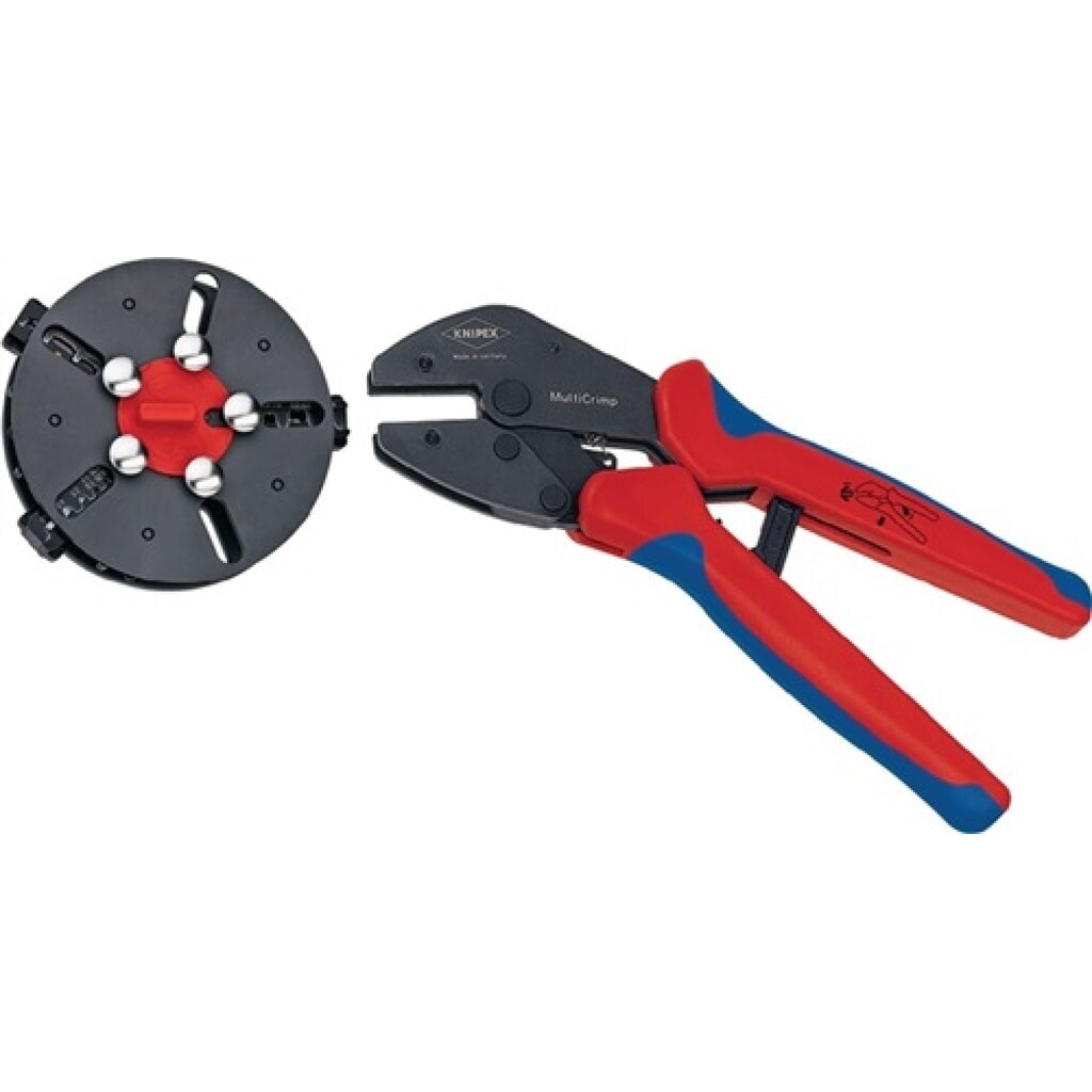 Produktabbildung: Crimpzange L.250mm m.3Wechseleinsätzen KNIPEX