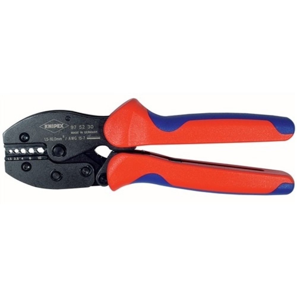 Produktabbildung: Crimpzange L.220mm 0,5-6mm2 f.Steckverbinder KNIPEX m.Mehrkomp.-Hüllen