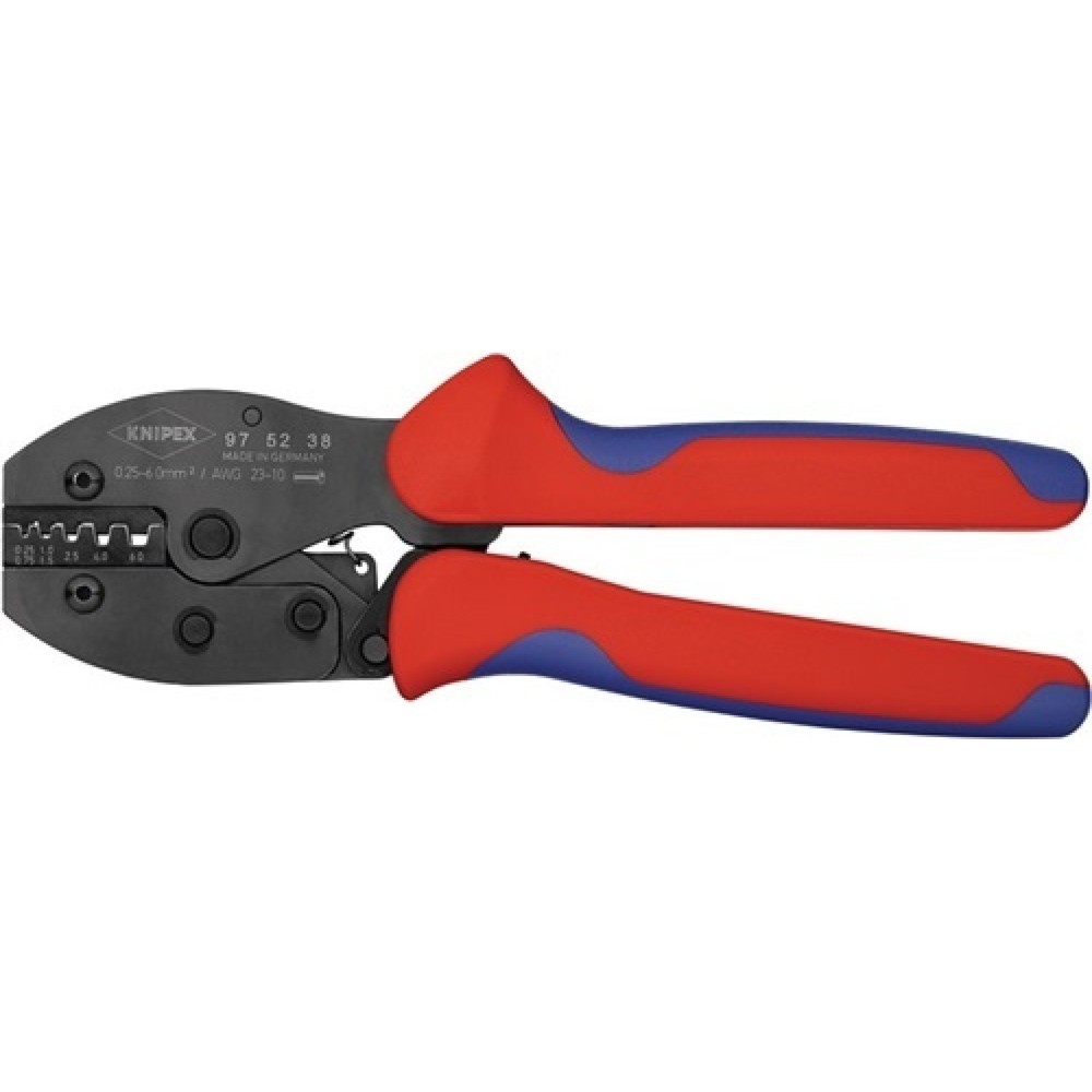 Produktabbildung: Aderendhülsencrimpzange PreciForce® L.220mm 0,25-6,0 mm² brün.2K-Hülle