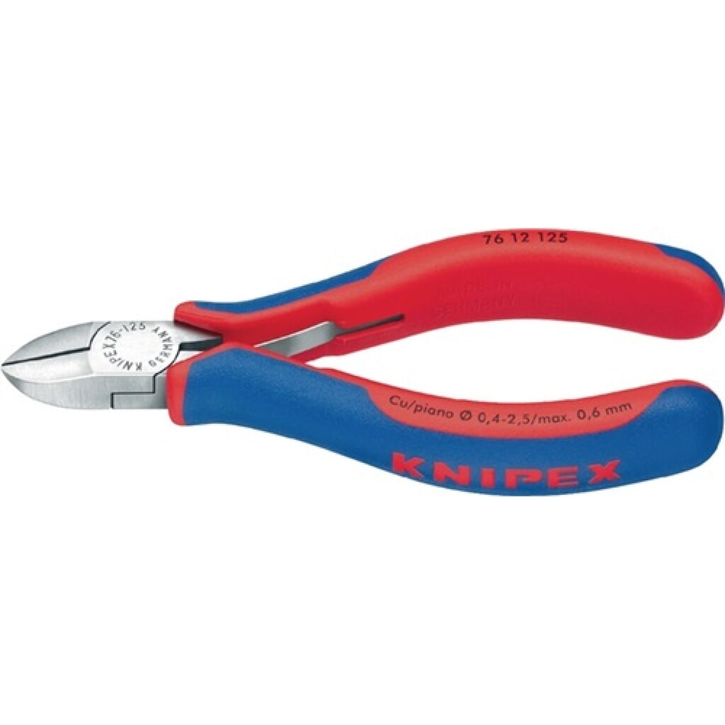Elektromechanikseitenschneider DIN ISO5749 L125mm m.Facette u.Öffnungsf. Knipex Produktabbildung: Elektromechanikseitenschneider DIN ISO5749 L125mm m.Facette u.Öffnungsf. Knipex