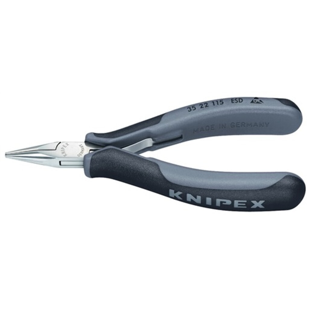 Elektronikgreifzange L.115mm ESD pol. flach-rd. KNIPEX m.Mehrkomp.-Hüllen Produktabbildung: Elektronikgreifzange L.115mm ESD pol. flach-rd. KNIPEX m.Mehrkomp.-Hüllen