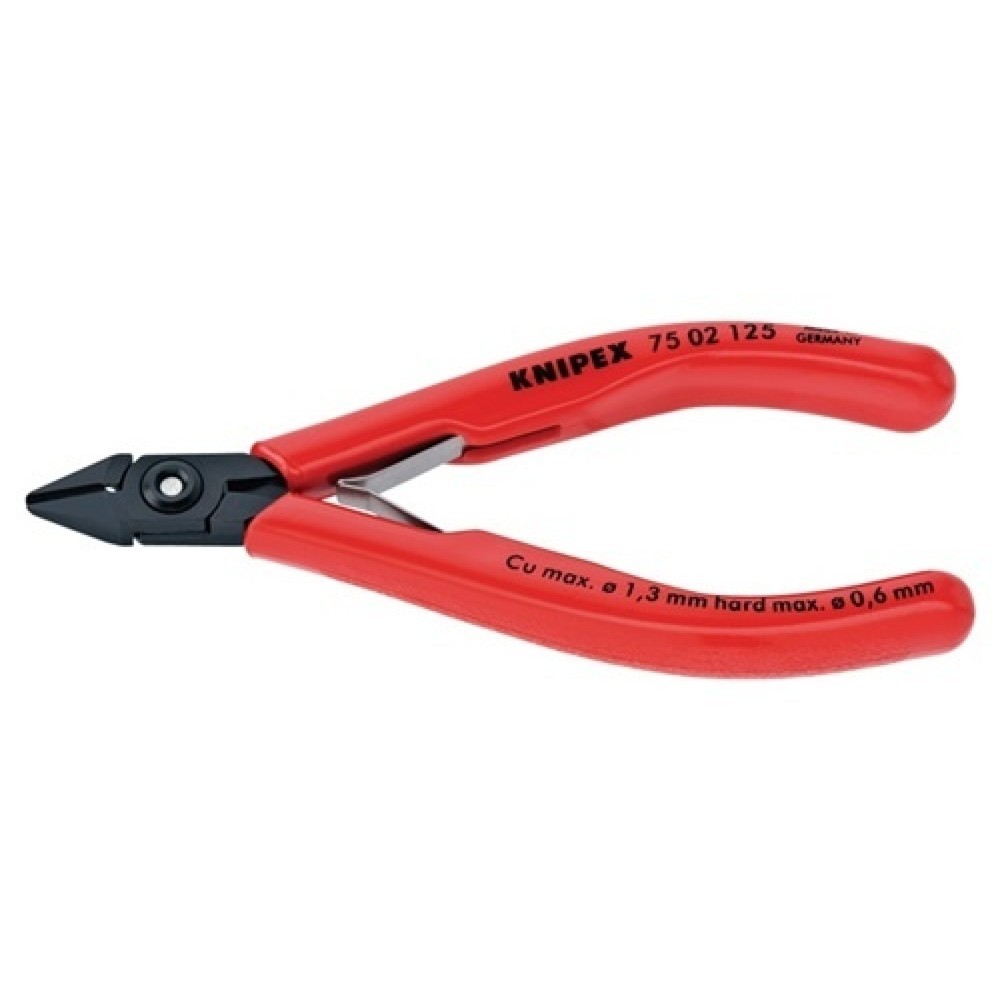 Produktabbildung: Elektronikseitenschneider DIN ISO9654 L125mm m.kl.Facette brün.kunstst.ü. Knipex