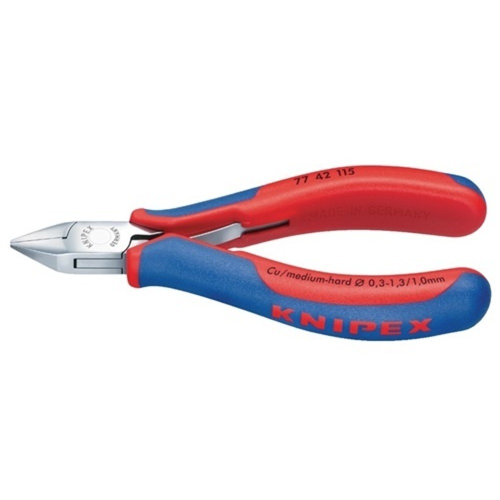 Produktabbildung: Elektronikseitenschneider DIN ISO 9654 L.130mm spitz spiegelpl. 2K-Hüllen Knipex