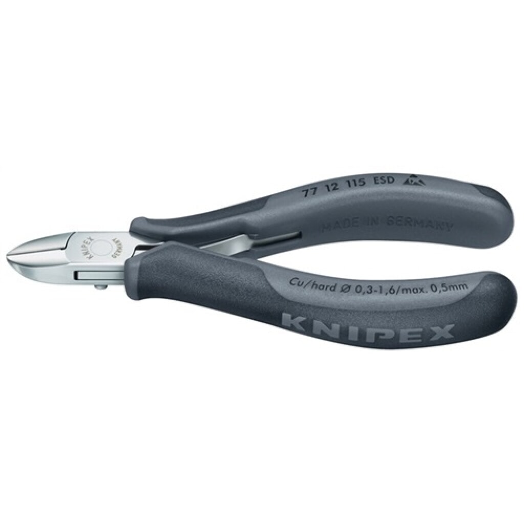 Elektron.Seitenschneider L.115mm rd. m.Klemme KNIPEX Mehrkomp.-Hüllen Produktabbildung: Elektron.Seitenschneider L.115mm rd. m.Klemme KNIPEX Mehrkomp.-Hüllen