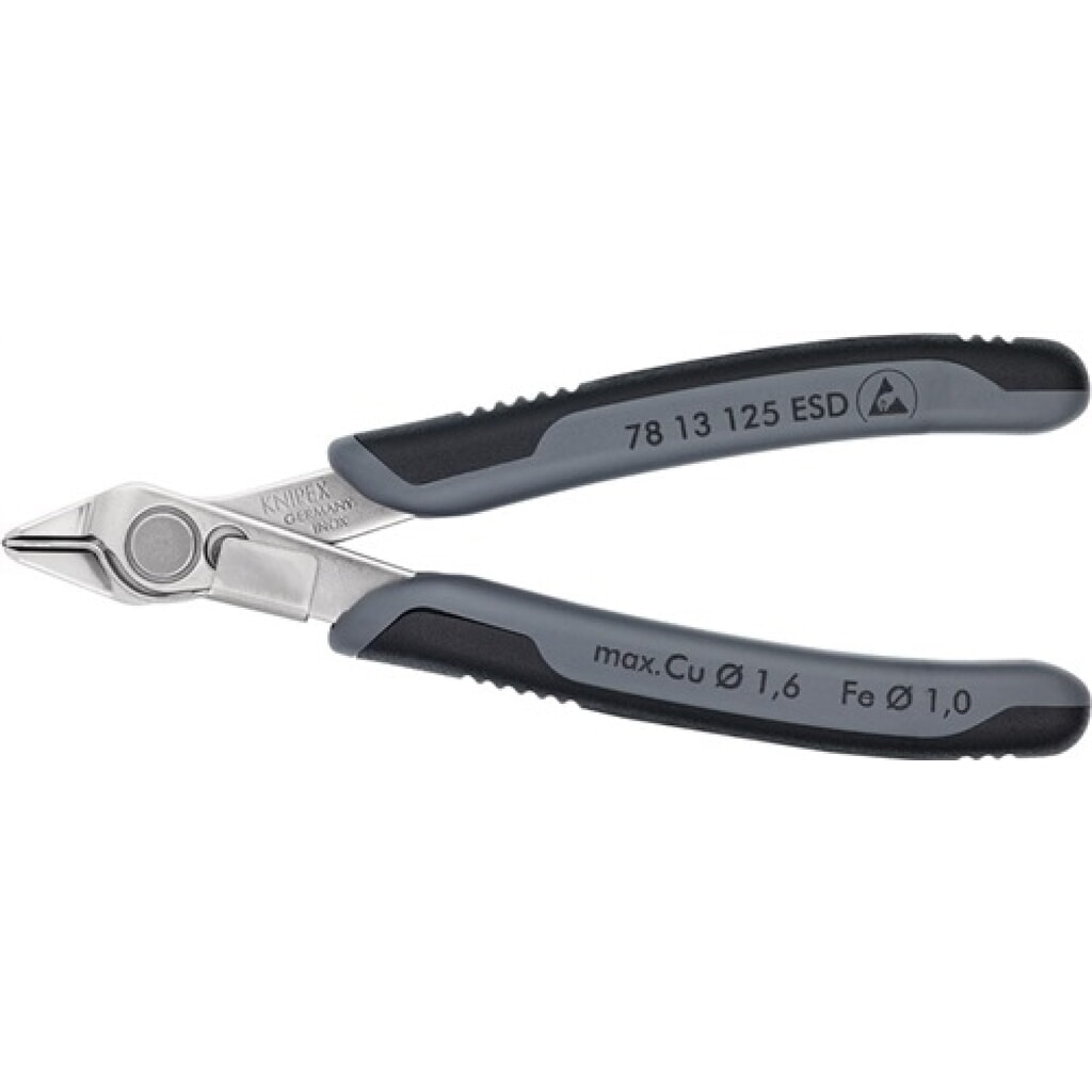 Produktabbildung: Elektron.Seitenschneider brün. ESD L.125mm brün. KNIPEX o.Drahtklemme