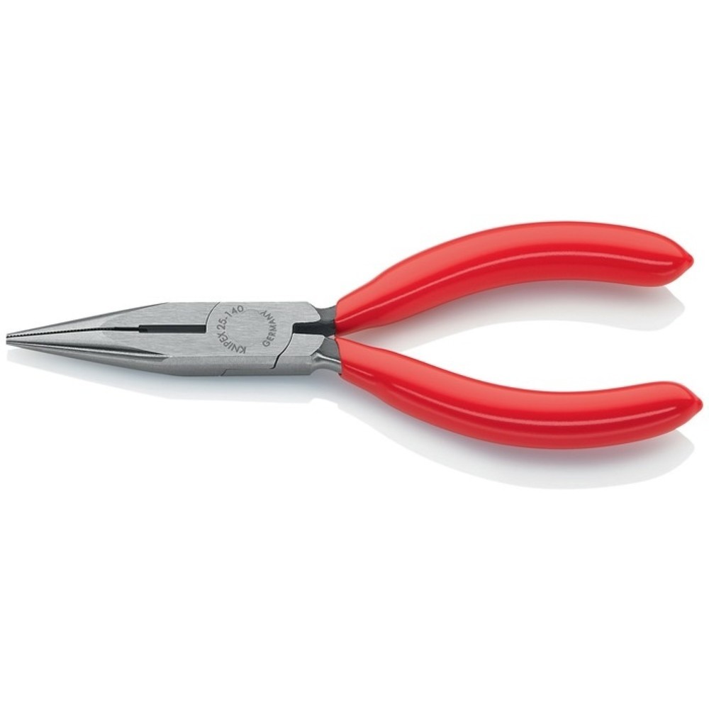 Produktabbildung: Knipex Flachrundzange, Länge 140 mm flach/rund gerade, poliert Kunststoffüberzug