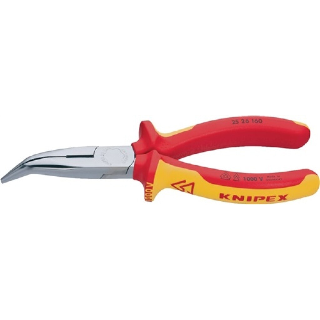 Produktabbildung: Knipex Flachrundzange L.160mm verchr.40Grad gew.VDE 2K-Hülle