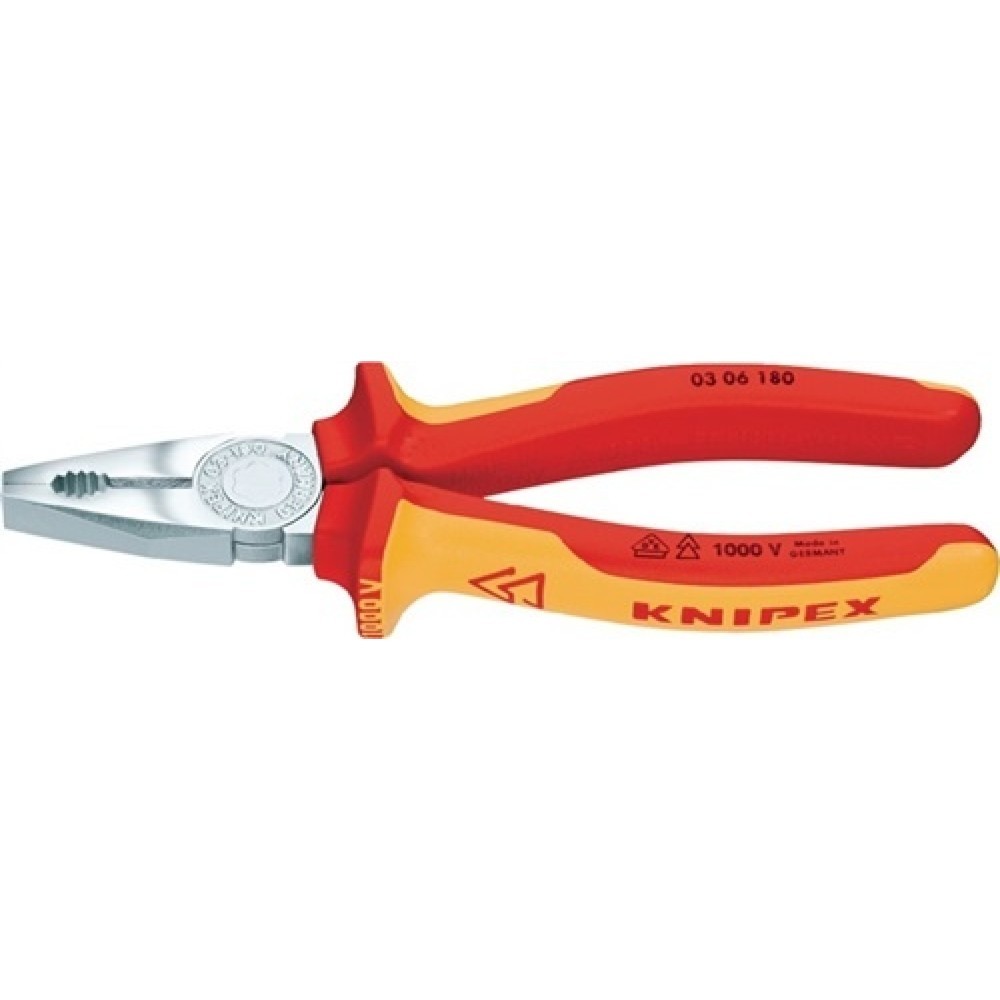 Produktabbildung: Kombizange L.160mm verchr.2K-Hülle VDE 60 HRC KNIPEX