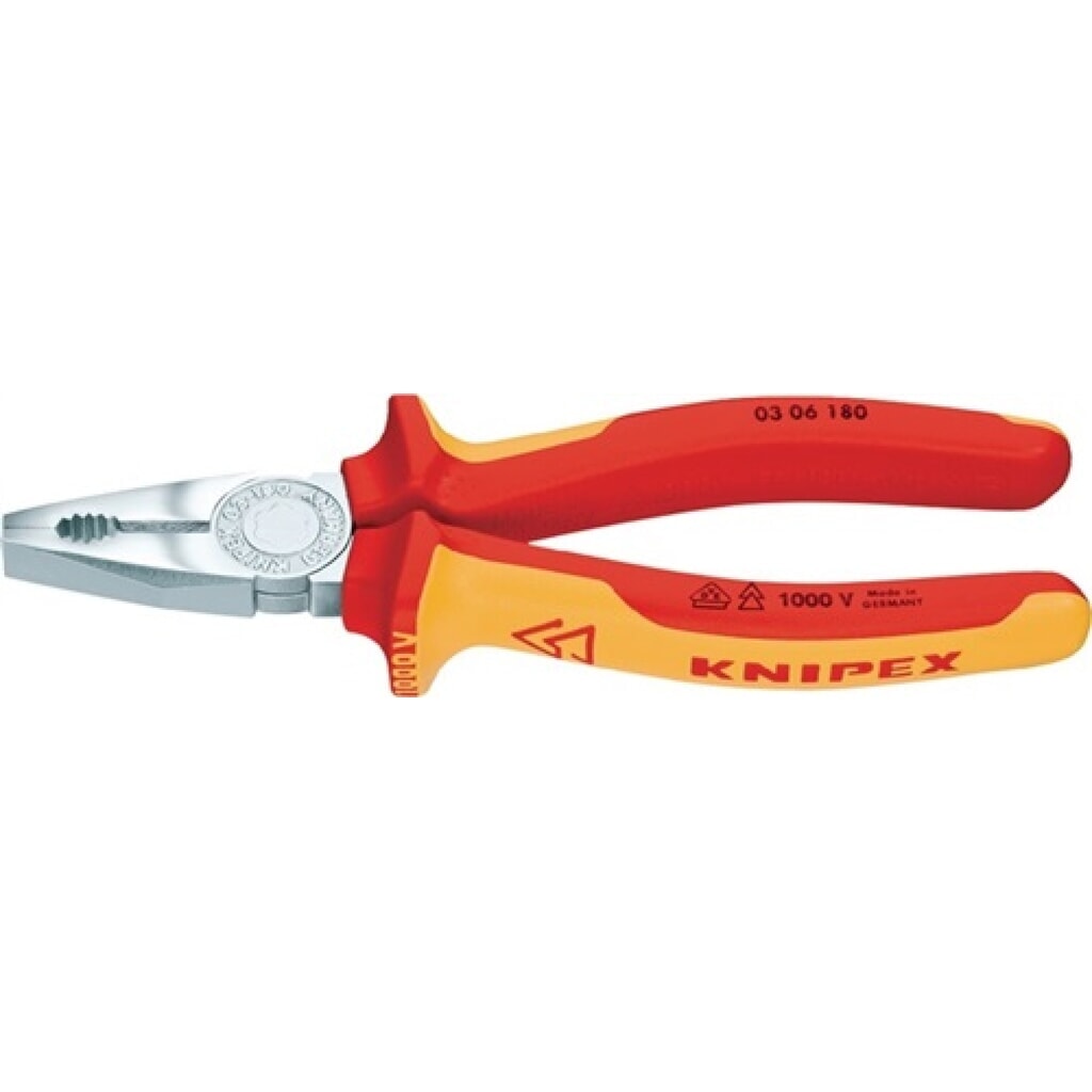 Kombizange L.160mm verchr.2K-Hülle VDE 60 HRC KNIPEX Produktabbildung: Kombizange L.160mm verchr.2K-Hülle VDE 60 HRC KNIPEX