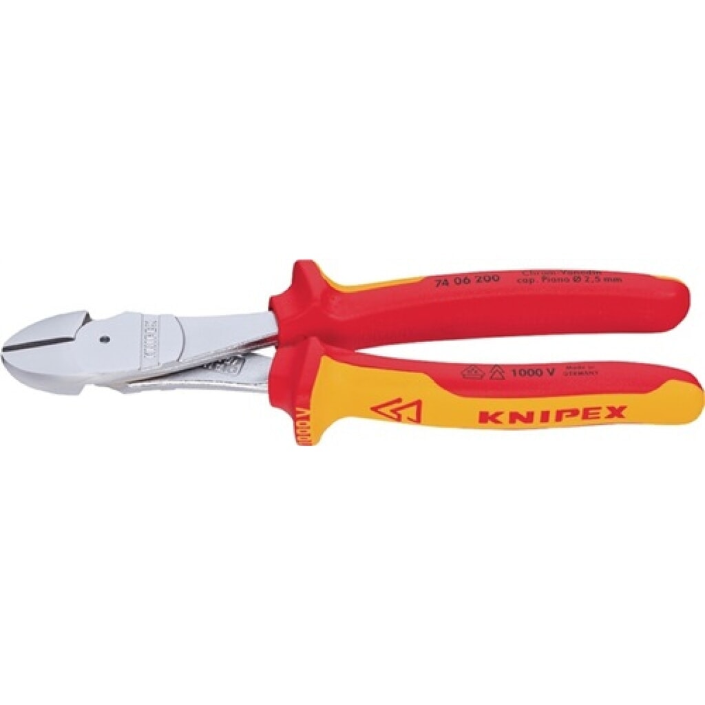 Kraftseitenschneider DIN ISO 5749 L.160mm VDE Form 0 2K-Hülle KNIPEX Produktabbildung: Kraftseitenschneider DIN ISO 5749 L.160mm VDE Form 0 2K-Hülle KNIPEX