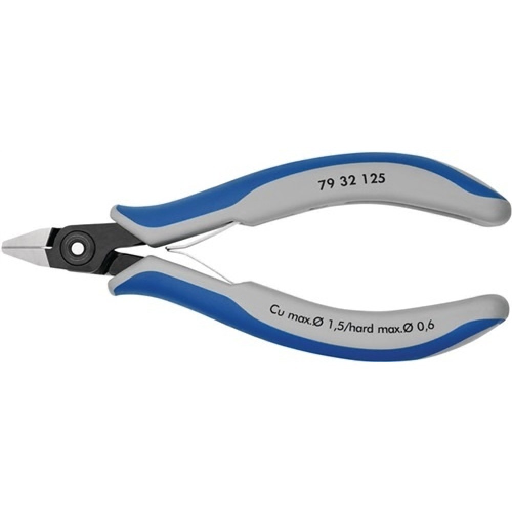 Produktabbildung Nr. 1: Elektron.Seitenschneider L.125mm spitz kl.Facette KNIPEX Mehrkomp.-Hüllen