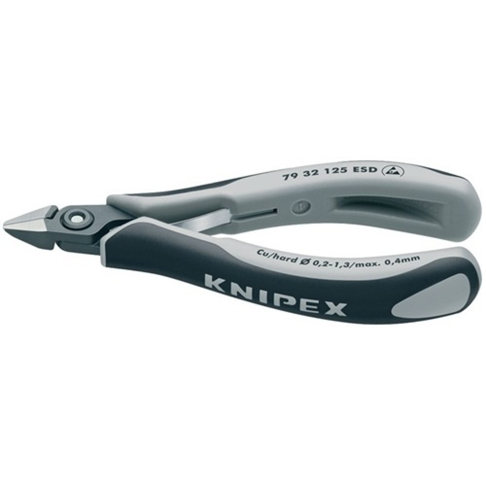 Produktabbildung: Elektron.Seitenschneider L.125mm ESD DIN ISO 9654 KNIPEX spitz m.Facette