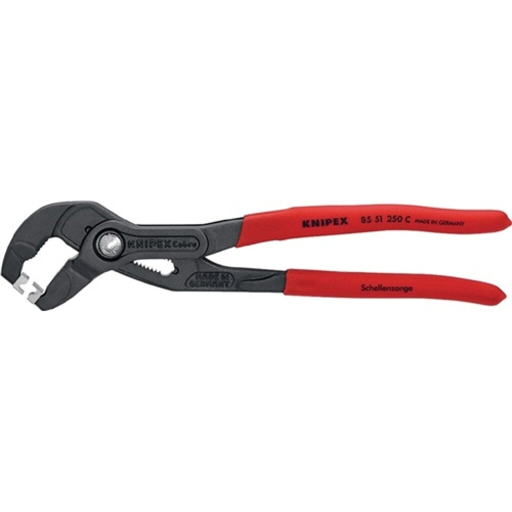 Produktabbildung: Schlauchschellenzange Gesamt-L.180mm Kopf grau atram.Ku.-Überzug KNIPEX