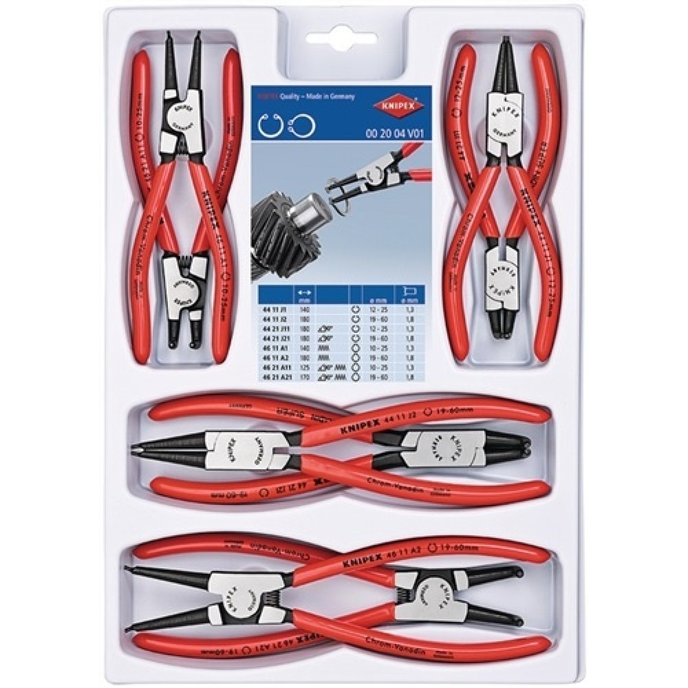 Produktabbildung: Sicherungsringzangensatz 8-tlg.SB-Lochung 10-60mm KNIPEX