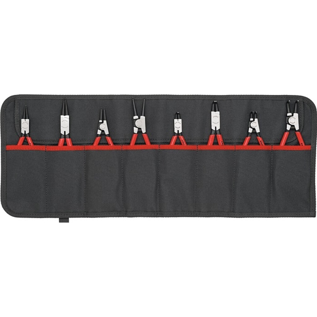 KNIPEX Sicherungsringzangensatz Version1 8-tlg.in Rolltasche 10-60mm Produktabbildung: KNIPEX Sicherungsringzangensatz Version1 8-tlg.in Rolltasche 10-60mm