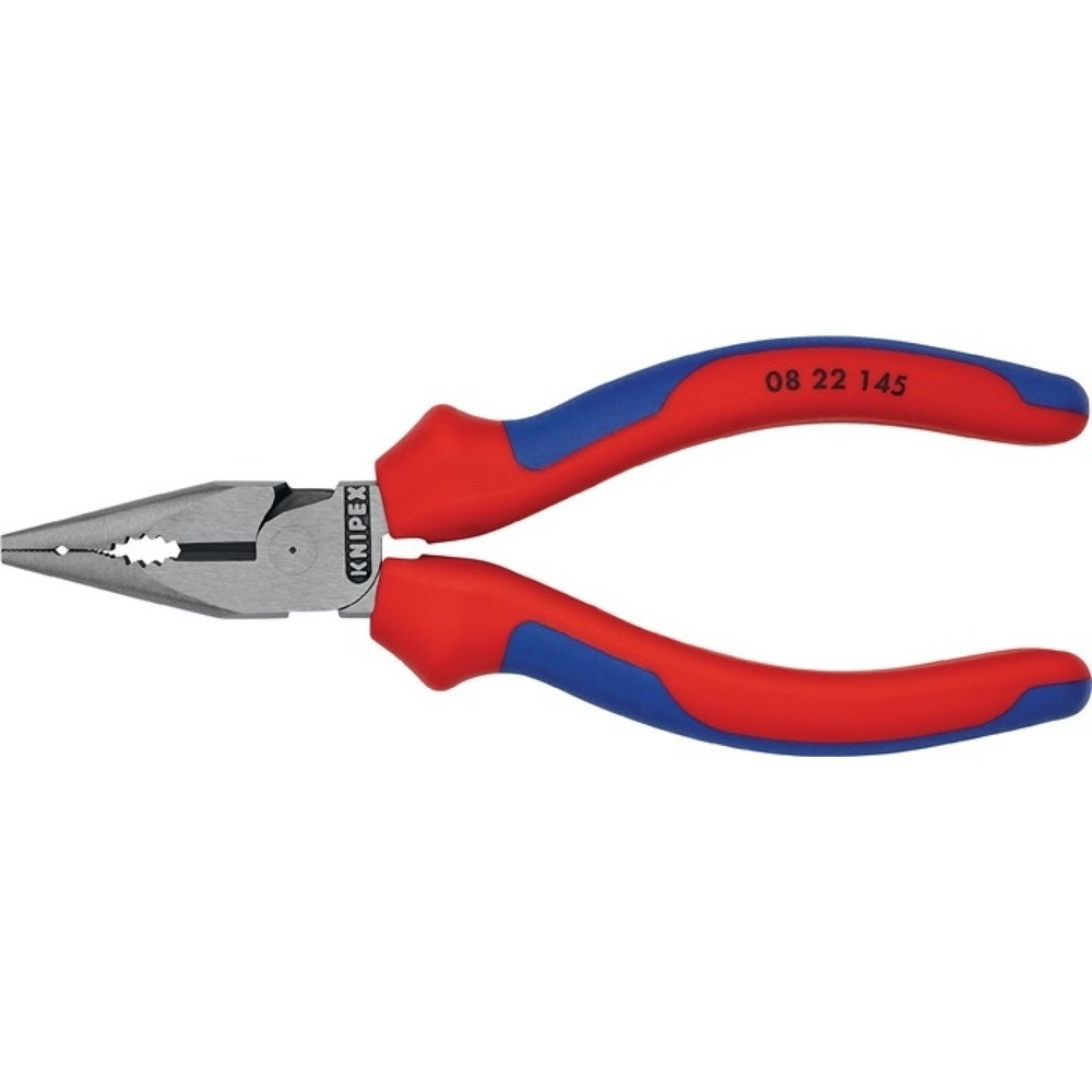 Produktabbildung: KNIPEX Spitzkombizange L.145mm Mehrkomp.-Hülle verchr