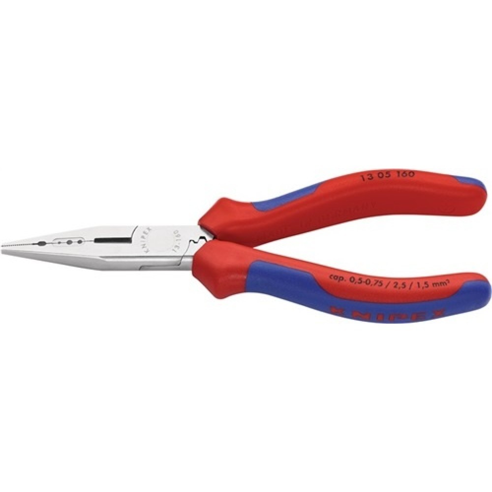 Produktabbildung: Verdrahtungszange L.160mm 0,5-0,75/1,5/2,5 mm² verchr.2K-Hülle KNIPEX
