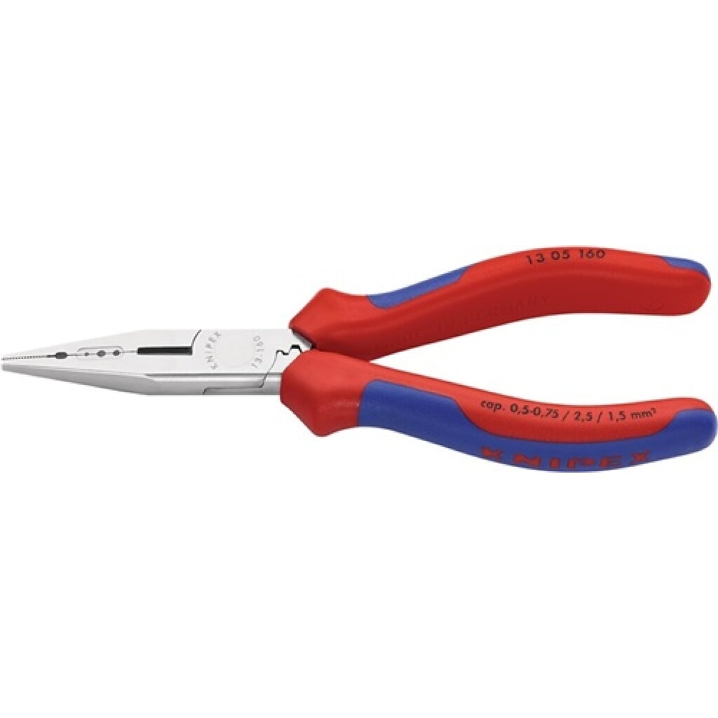 Produktabbildung: Verdrahtungszange L.160mm 0,5-0,75/1,5/2,5 mm² verchr.2K-Hülle KNIPEX