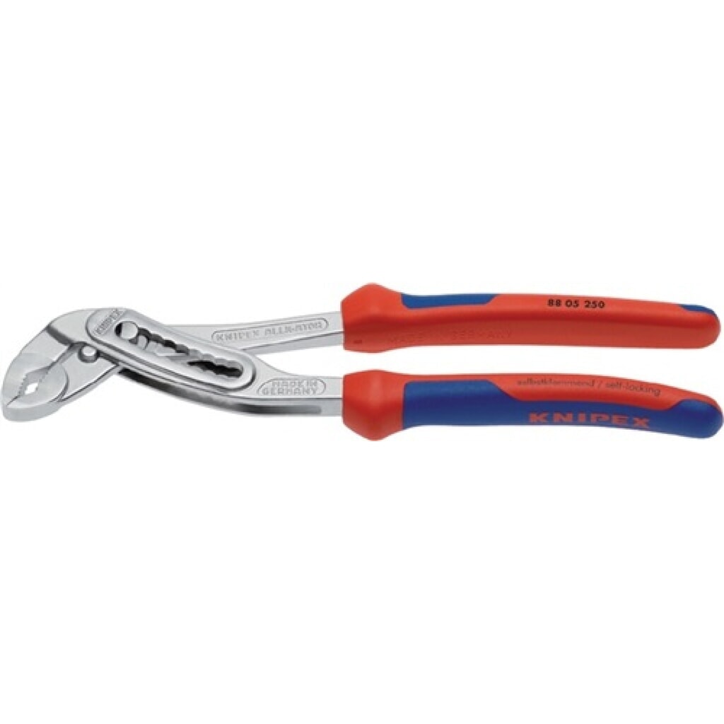 Wasserpumpenzange Allig. L.180mm gezahnt Spann-W.36mm KNIPEX Chrom Produktabbildung: Wasserpumpenzange Allig. L.180mm gezahnt Spann-W.36mm KNIPEX Chrom
