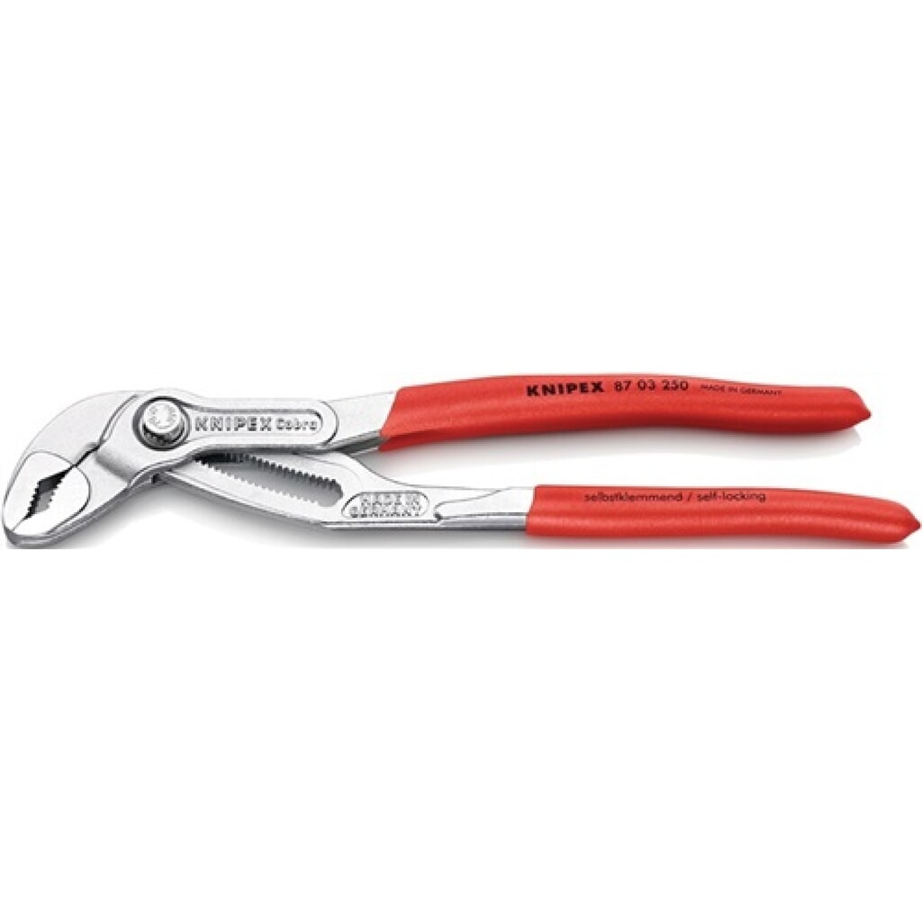 Wasserpumpenzange Cobra® Gesamt-L.125mm Spann-W.27mm verchr.KNIPEX Produktabbildung: Wasserpumpenzange Cobra® Gesamt-L.125mm Spann-W.27mm verchr.KNIPEX
