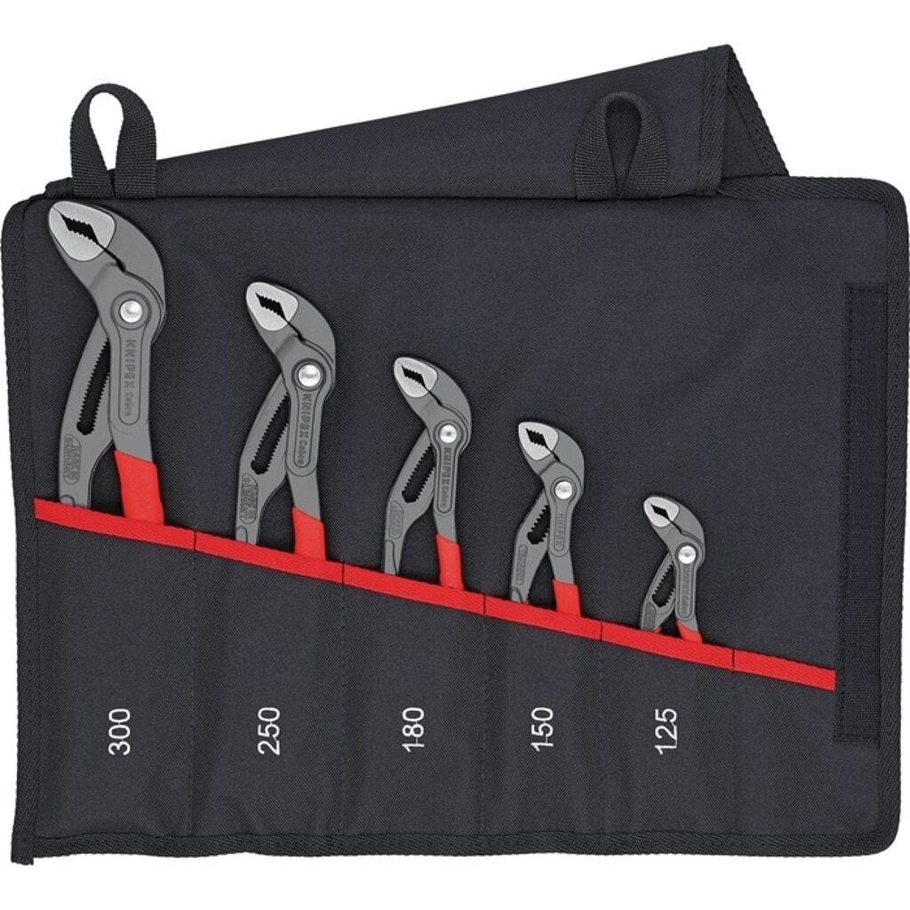 Knipex Zangensatz Cobra®-Set, Inhalt 5-teilig, grau atramentiert Produktabbildung: Knipex Zangensatz Cobra®-Set, Inhalt 5-teilig, grau atramentiert