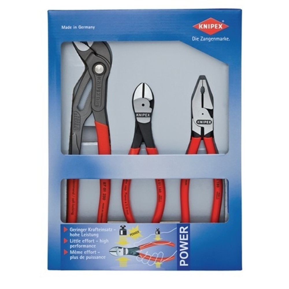 Produktabbildung: Zangensatz Kraft-Paket Inh.3tlg.pol.Kunststofftiefziehteil KNIPEX
