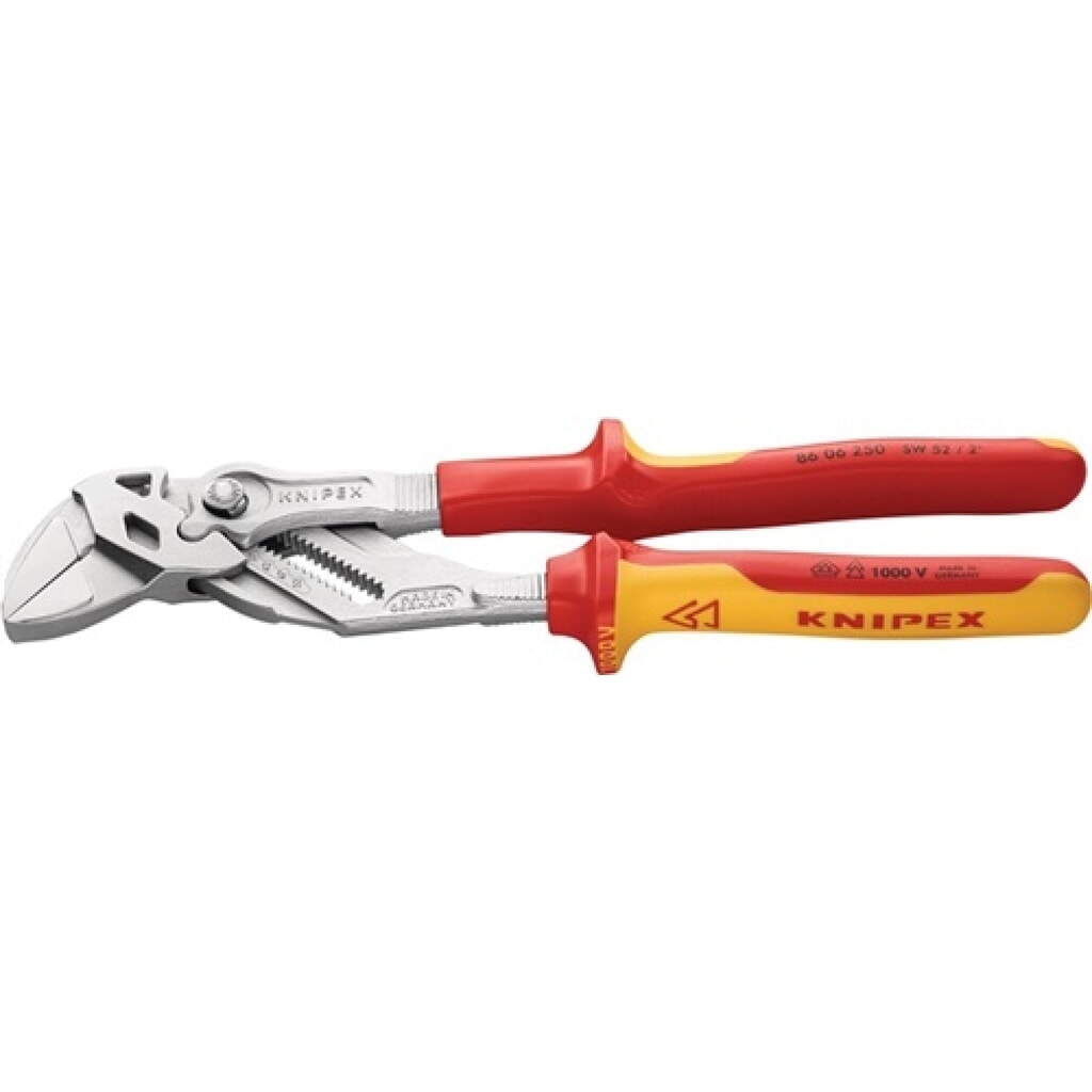 Produktabbildung: Zangenschlüssel L.250mm Spann-W.46mm verchr.2K-Hülle VDE KNIPEX