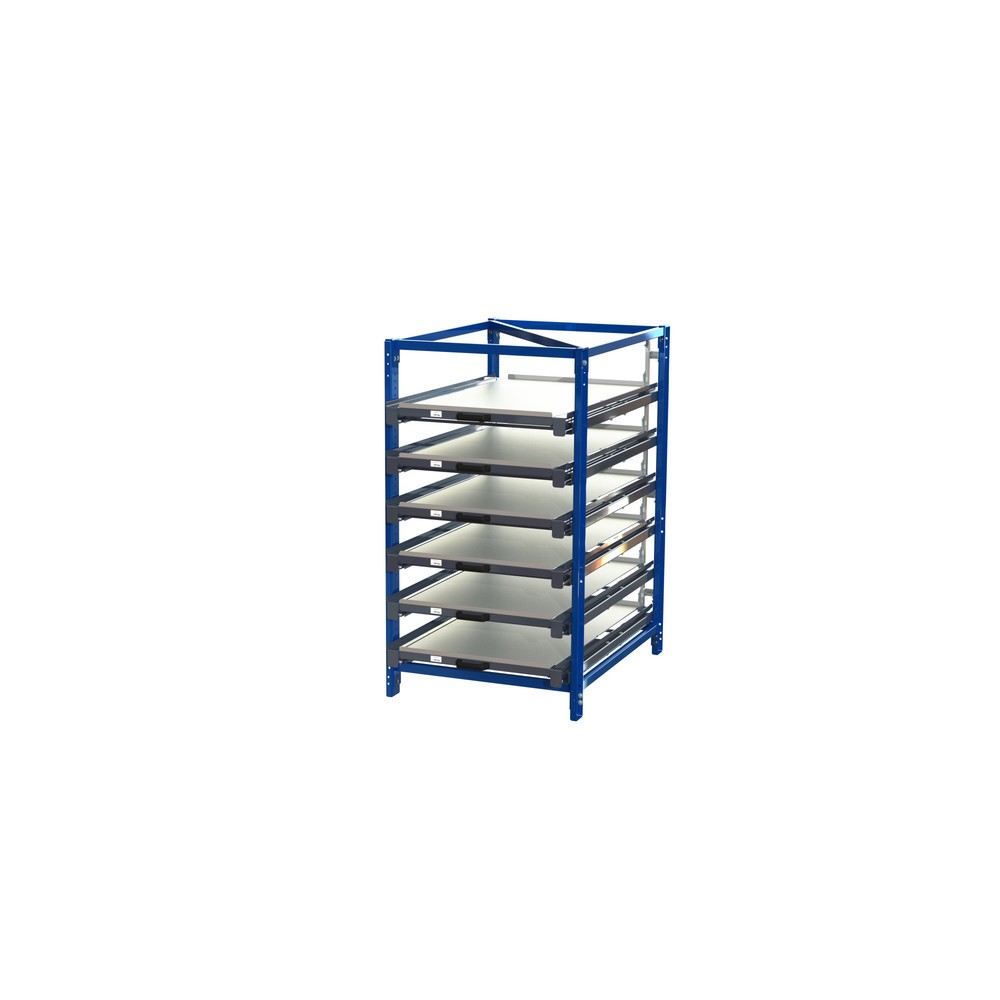Produktabbildung: Kompakt-Auszugsregal mit 6 Schubfächern, Fachlast 150 kg, Höhe 1.560 mm