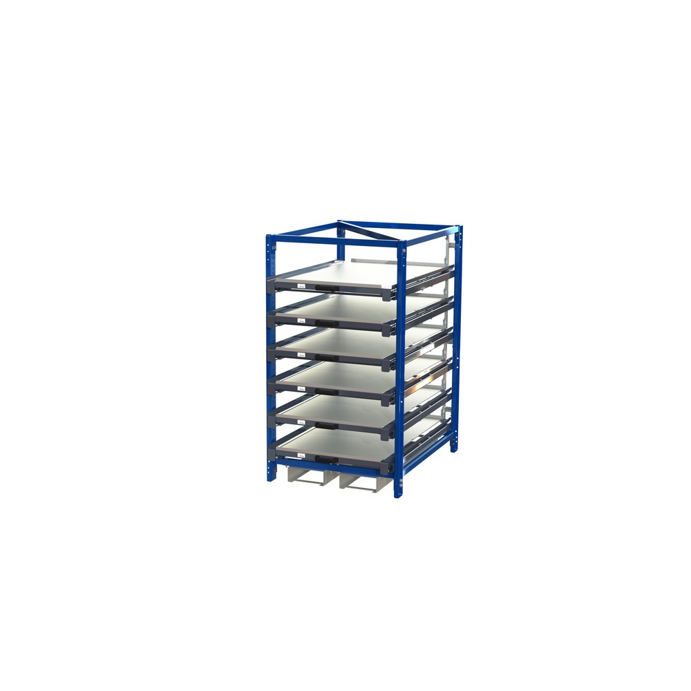 Produktabbildung Nr. 1: Kompakt-Auszugsregal mit 6 Schubfächern, Fachlast 150 kg, Höhe 1.700 mm, mit Einfahrtaschen