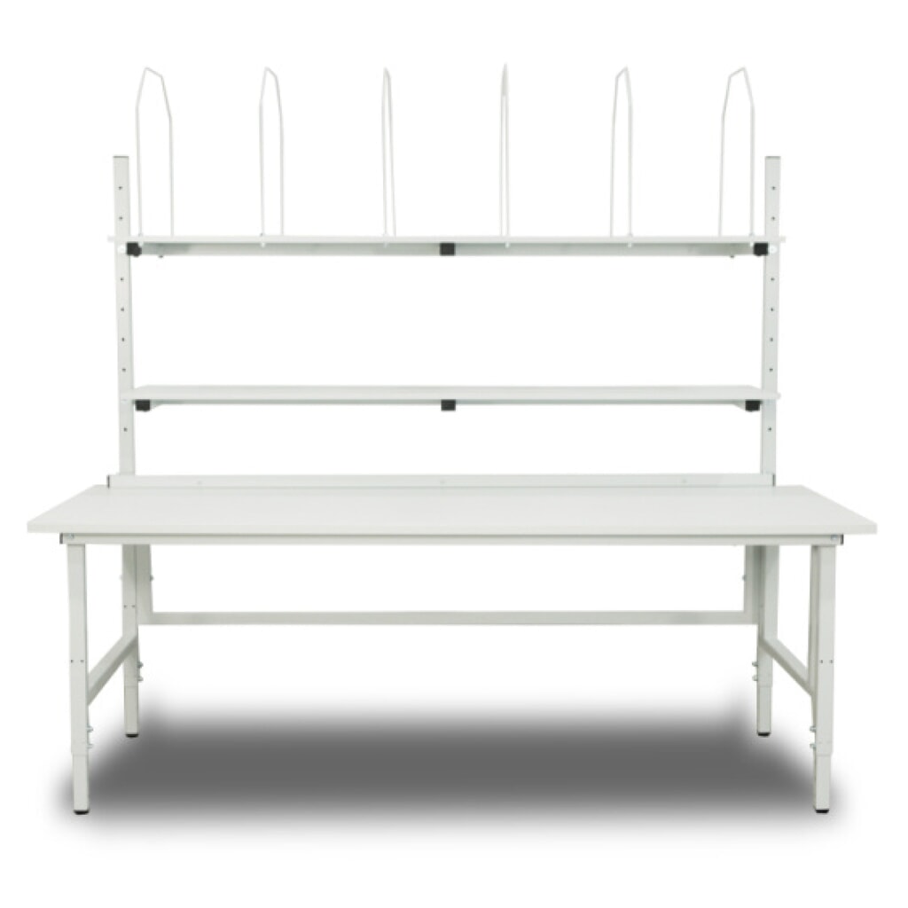 Produktabbildung: DAHMEN Manuell höhenverstellbarer Packtisch Classic, einseitig, Komplett-Set, HxBxT 700-950 x 2.000 x 900 mm