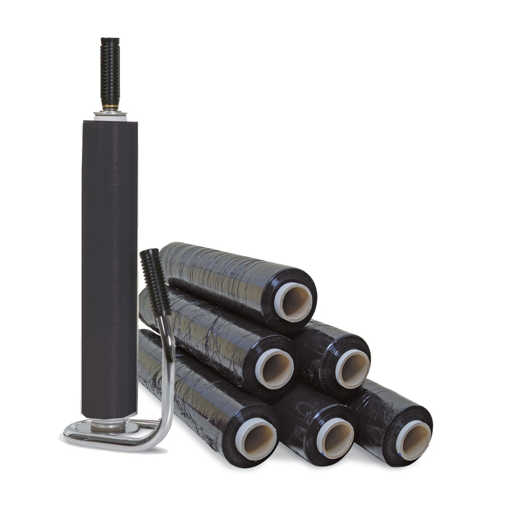Produktabbildung: Komplett-Set Profi-Stretchfolien, inkl. 6 Rollen, 300 m/Rolle, schwarz