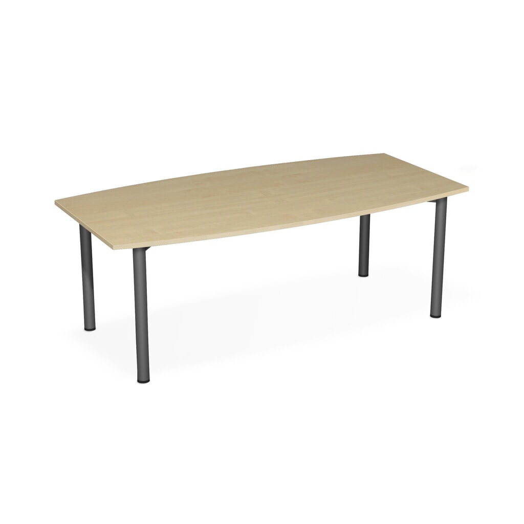 Produktabbildung: Geramöbel Konferenztisch fassförmig, BxT 2.000 x 800/1.200 mm, Ahorn/anthrazit