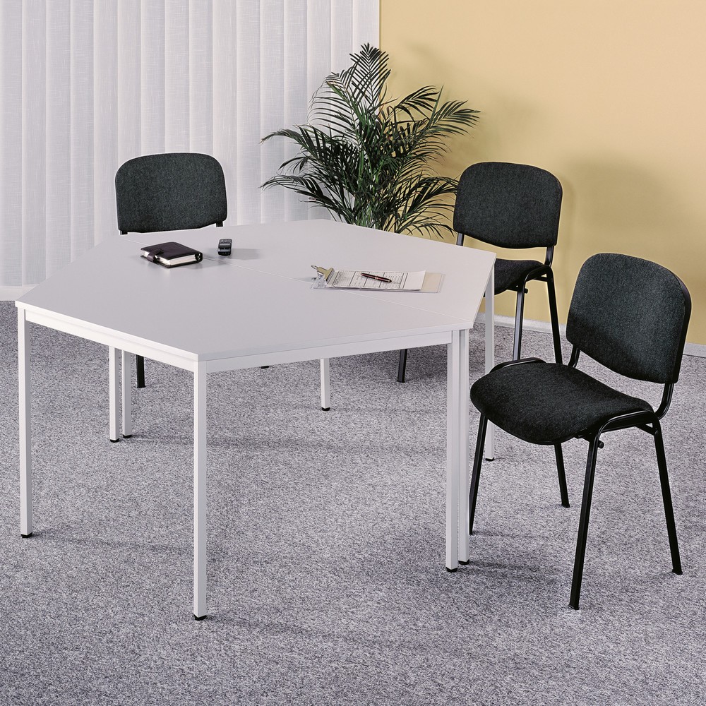 Produktabbildung: Konferenztisch Klassic, Trapez mit Quadratrohr, BxT 1.600 x 690 mm, grau