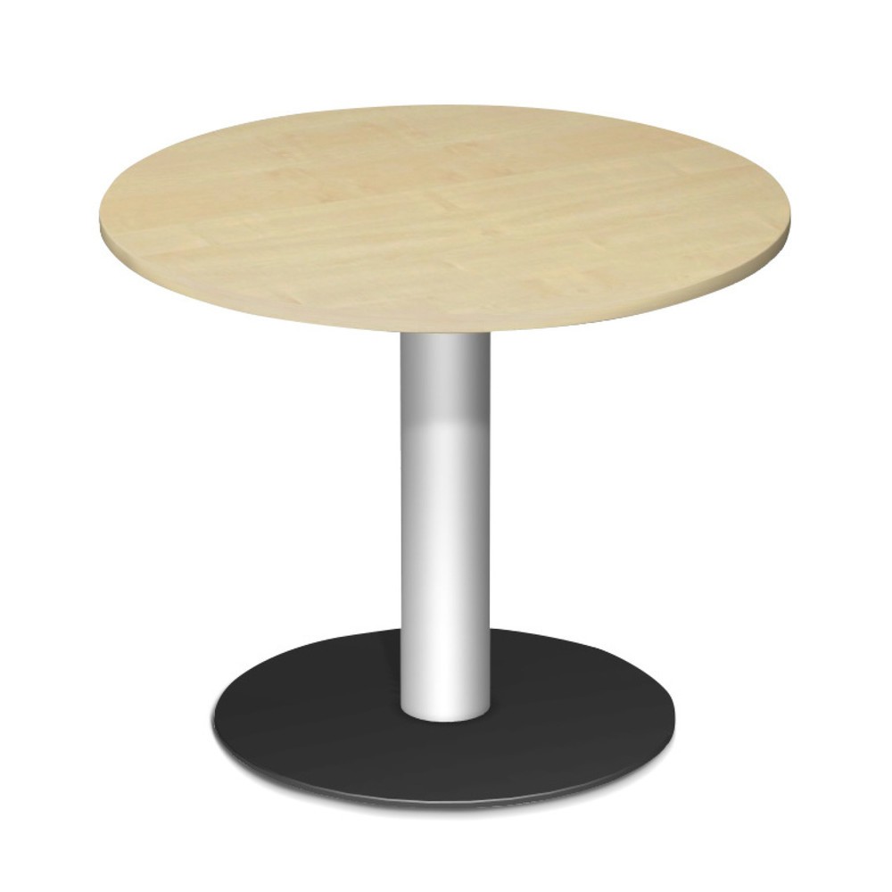 Produktabbildung: Konferenztisch rund mit Tellerfuß, ØxH 900 x 720 mm, Ahorn