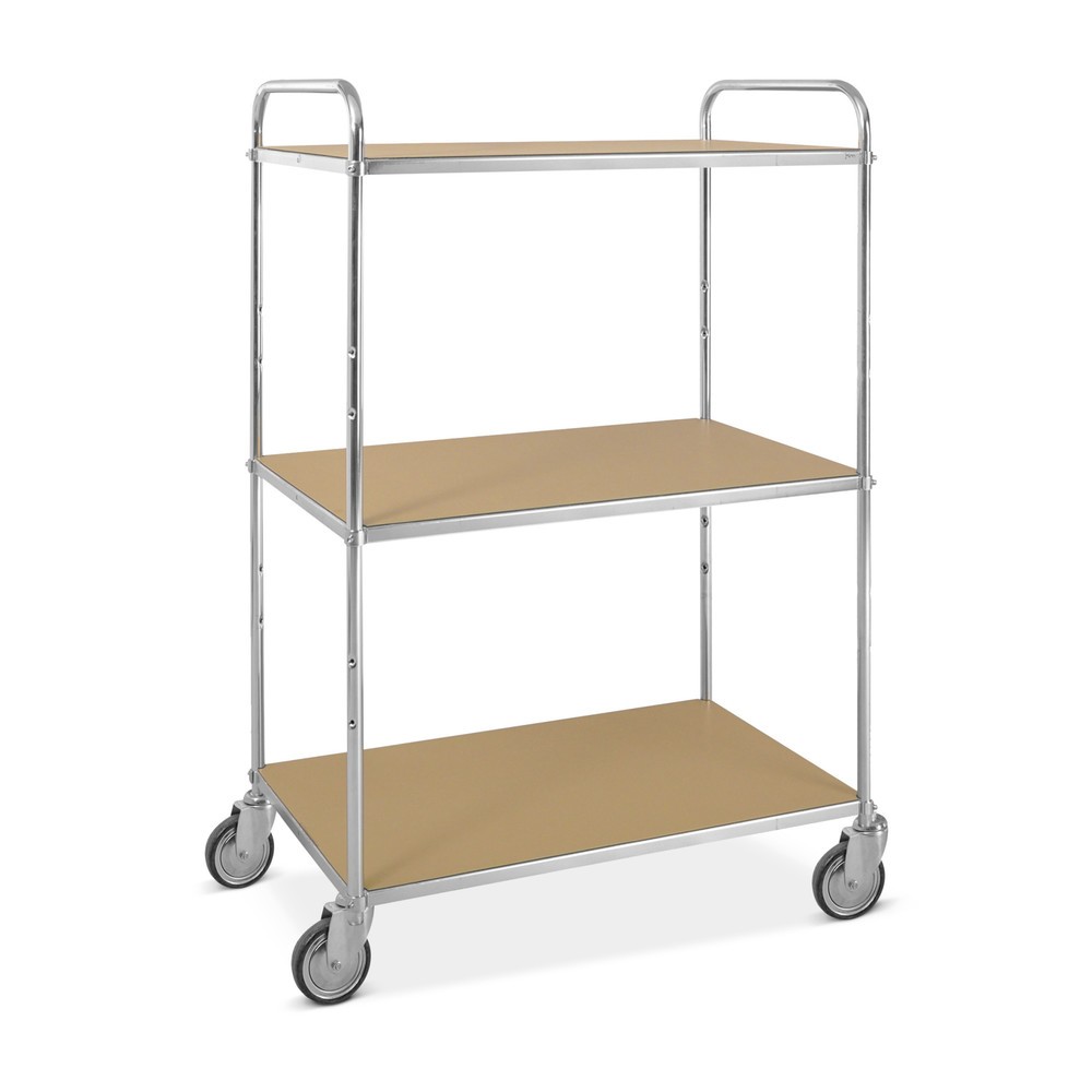 Produktabbildung: Kongamek ESD-Etagenwagen, Bügelhöhe 1.445 mm, 3 Böden à 940 x 540 mm