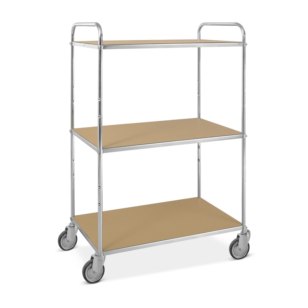 Kongamek ESD-Etagenwagen, Bügelhöhe 1.445 mm, 3 Böden à 940 x 540 mm Produktabbildung: Kongamek ESD-Etagenwagen, Bügelhöhe 1.445 mm, 3 Böden à 940 x 540 mm