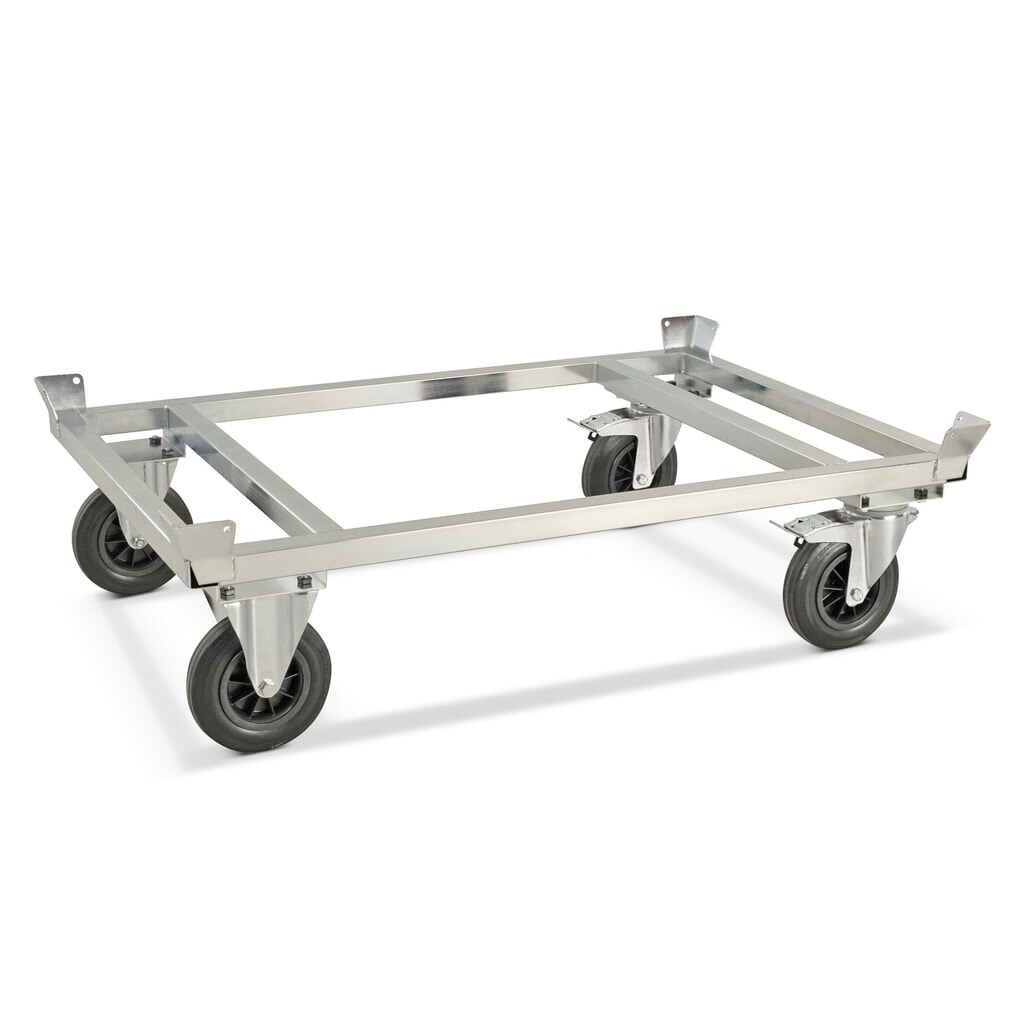 Produktabbildung: Kongamek Fahrgestell mit Fangecken, verzinkt, Ladehöhe 305 mm