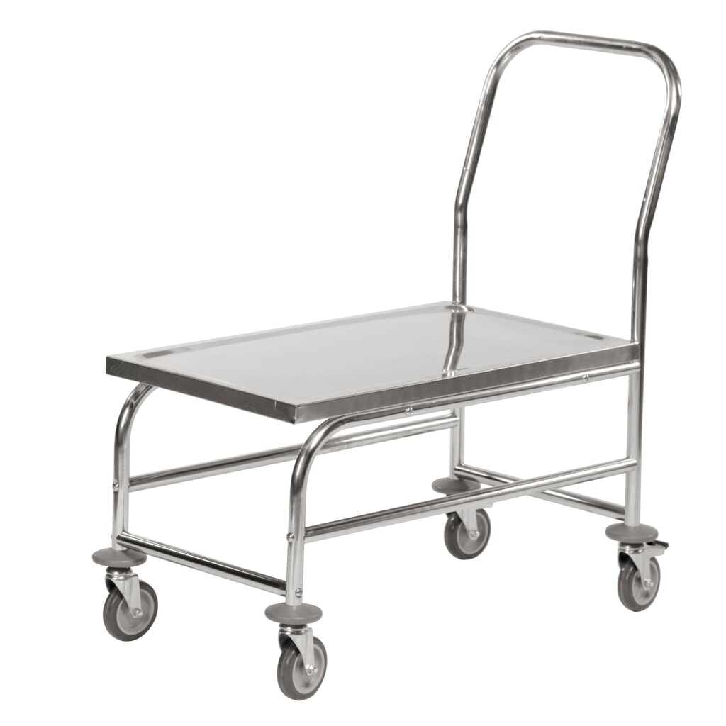 Kongamek Plattformwagen aus Edelstahl, HxBxT 925 x 490 x 850 mm Produktabbildung: Kongamek Plattformwagen aus Edelstahl, HxBxT 925 x 490 x 850 mm