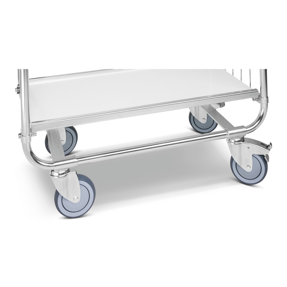 Produktabbildung Nr. 2: Kongamek Regalwagen, verzinkt, 2 Gitterwände, hohe Stirnseite, 2 laminierte Böden à 1.200 x 425 mm