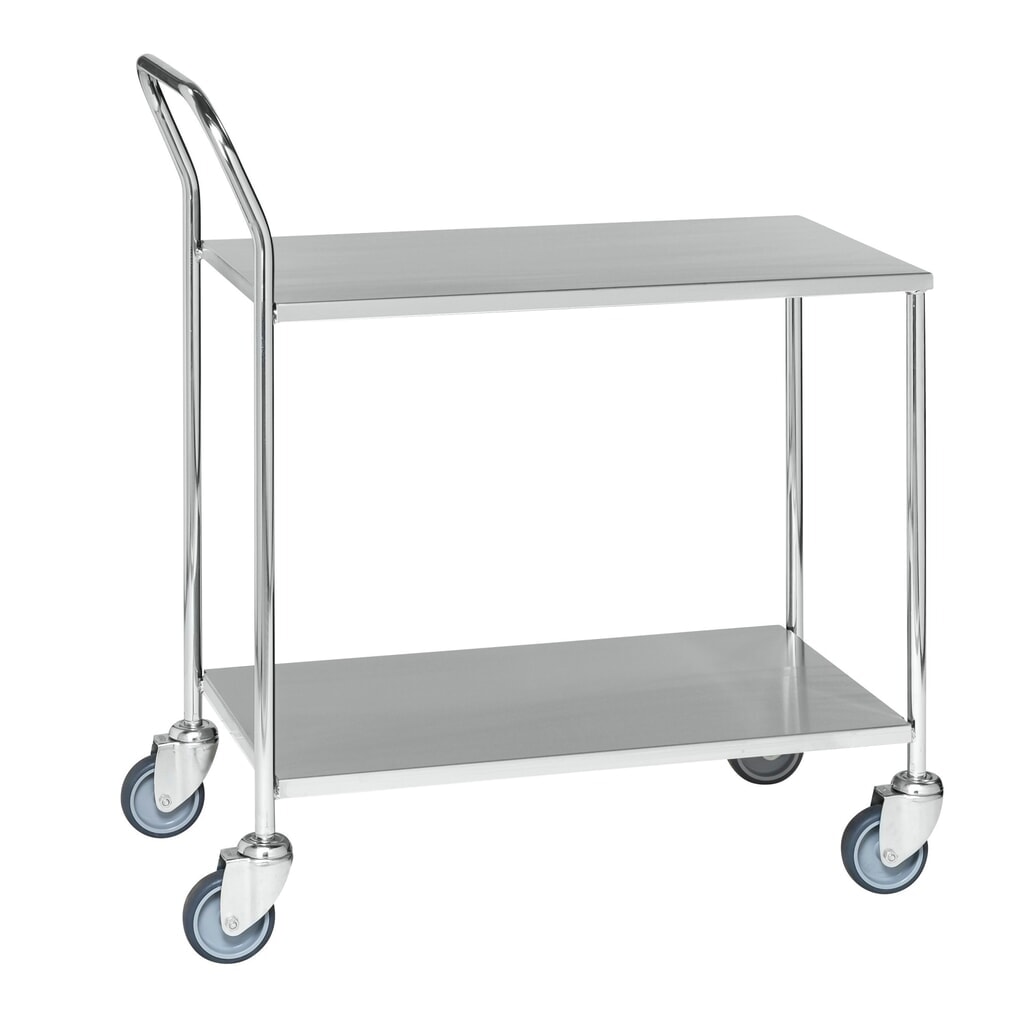 Kongamek Tischwagen aus Edelstahl, HxBxT 960 x 430 x 840 mm Produktabbildung: Kongamek Tischwagen aus Edelstahl, HxBxT 960 x 430 x 840 mm