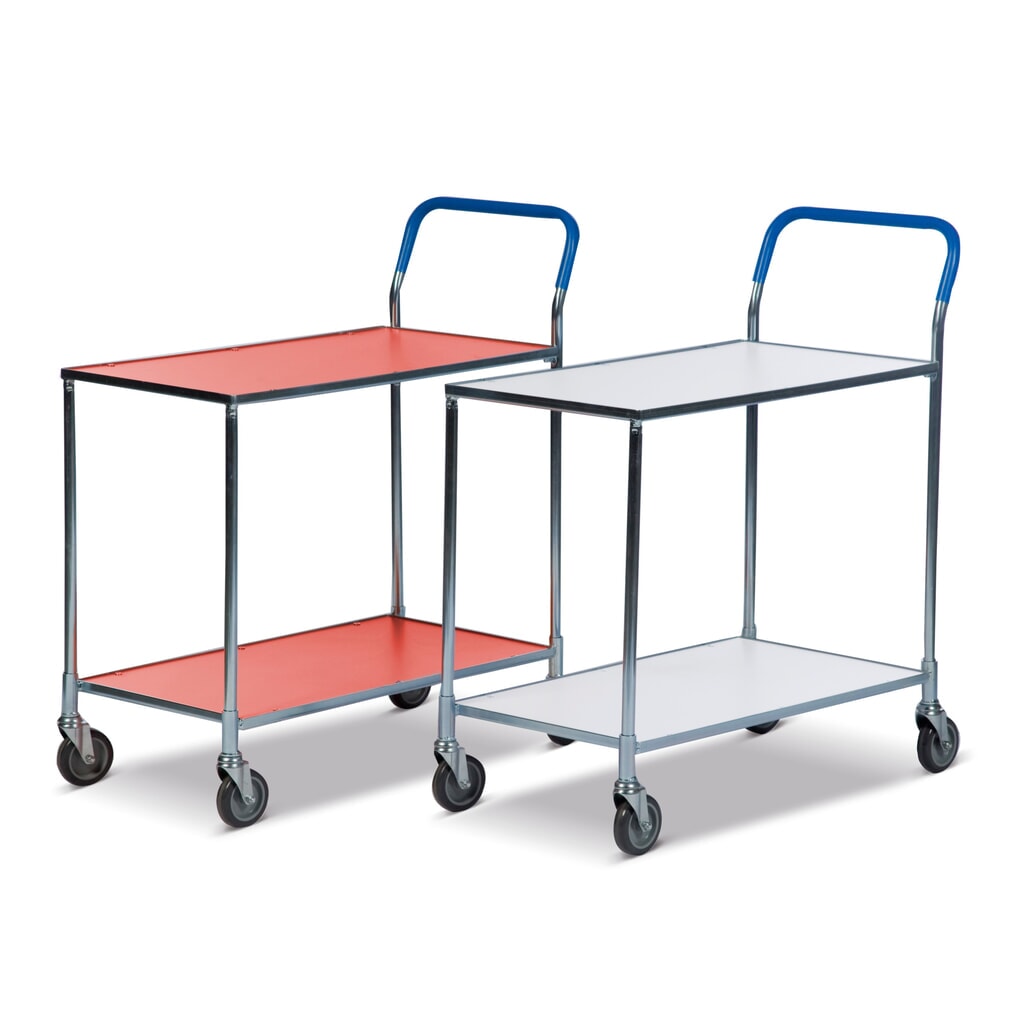 Kongamek Tischwagen mit Laminat-Böden, rot Produktabbildung: Kongamek Tischwagen mit Laminat-Böden, rot