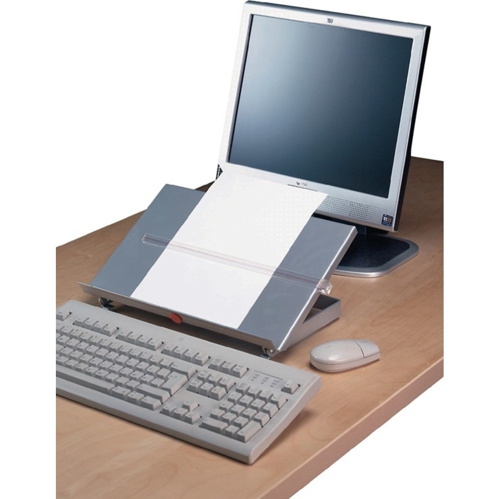 Produktabbildung: Konzepthalter, Metall silber, B350xT247xH60mm, verstellbarer Sichtabstand