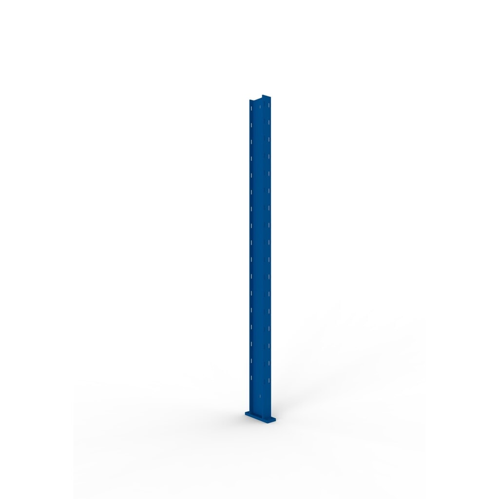 Kragarmständerprofil für META Kragarmregal, mit Anschlußplatte für Multistrong L, RAL 5010 enzianblau, Höhe 2.000 mm Produktabbildung: Kragarmständerprofil für META Kragarmregal, mit Anschlußplatte für Multistrong L, RAL 5010 enzianblau, Höhe 2.000 mm