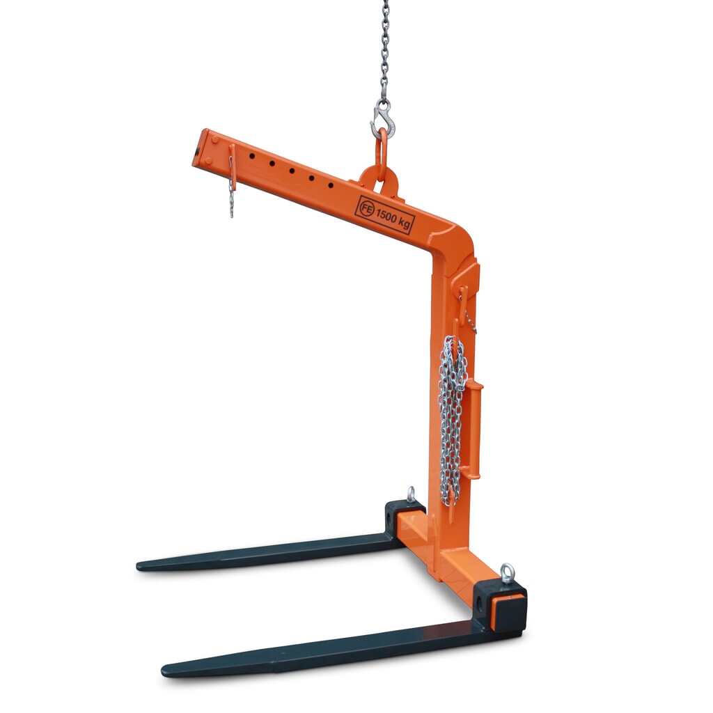 Eichinger® Krangabel mit automatischem Gewichtsausgleich, Zinken aus Profilstahl, TK 600 kg Produktabbildung: Eichinger® Krangabel mit automatischem Gewichtsausgleich, Zinken aus Profilstahl, TK 600 kg