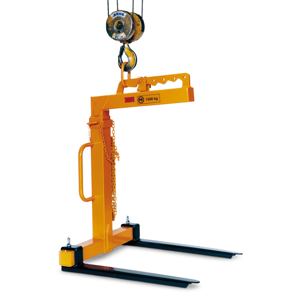 Eichinger® Krangabel mit manuellem Gewichtsausgleich, Zinken aus Profilstahl, TK 600 kg Produktabbildung: Eichinger® Krangabel mit manuellem Gewichtsausgleich, Zinken aus Profilstahl, TK 600 kg