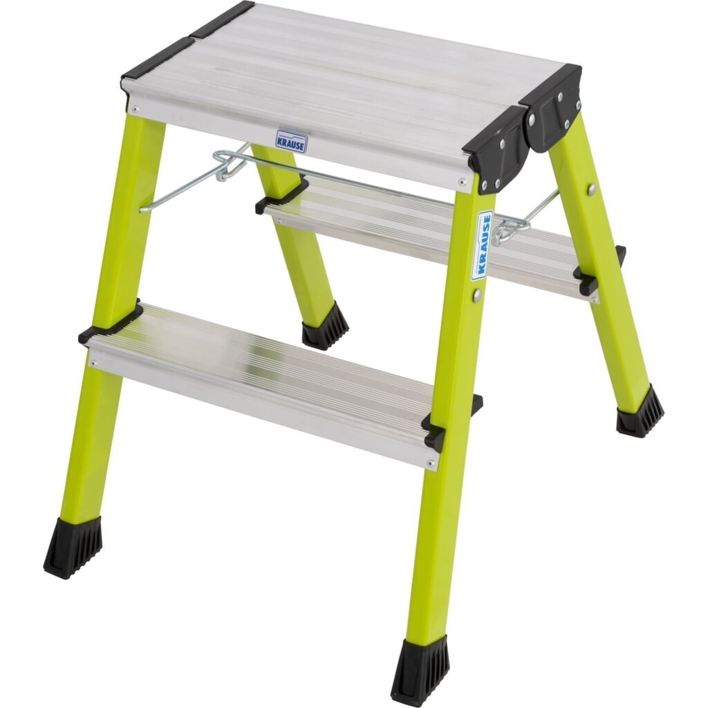 KRAUSE® MONTO Doppel-Klapptritt Rolly 2x2 Stufen Grün Produktabbildung: KRAUSE® MONTO Doppel-Klapptritt Rolly 2x2 Stufen Grün