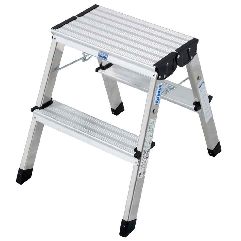 KRAUSE® MONTO Doppel-Klapptritt Treppy 2x2 Stufen Alu Produktabbildung: KRAUSE® MONTO Doppel-Klapptritt Treppy 2x2 Stufen Alu