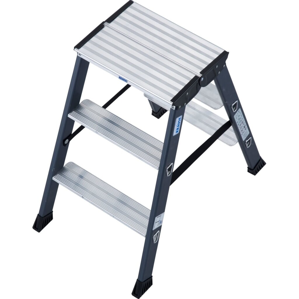KRAUSE® SePro D Doppelleiter, eloxiert 2x3 Stufen Produktabbildung Nr. 1: KRAUSE® SePro D Doppelleiter, eloxiert 2x3 Stufen